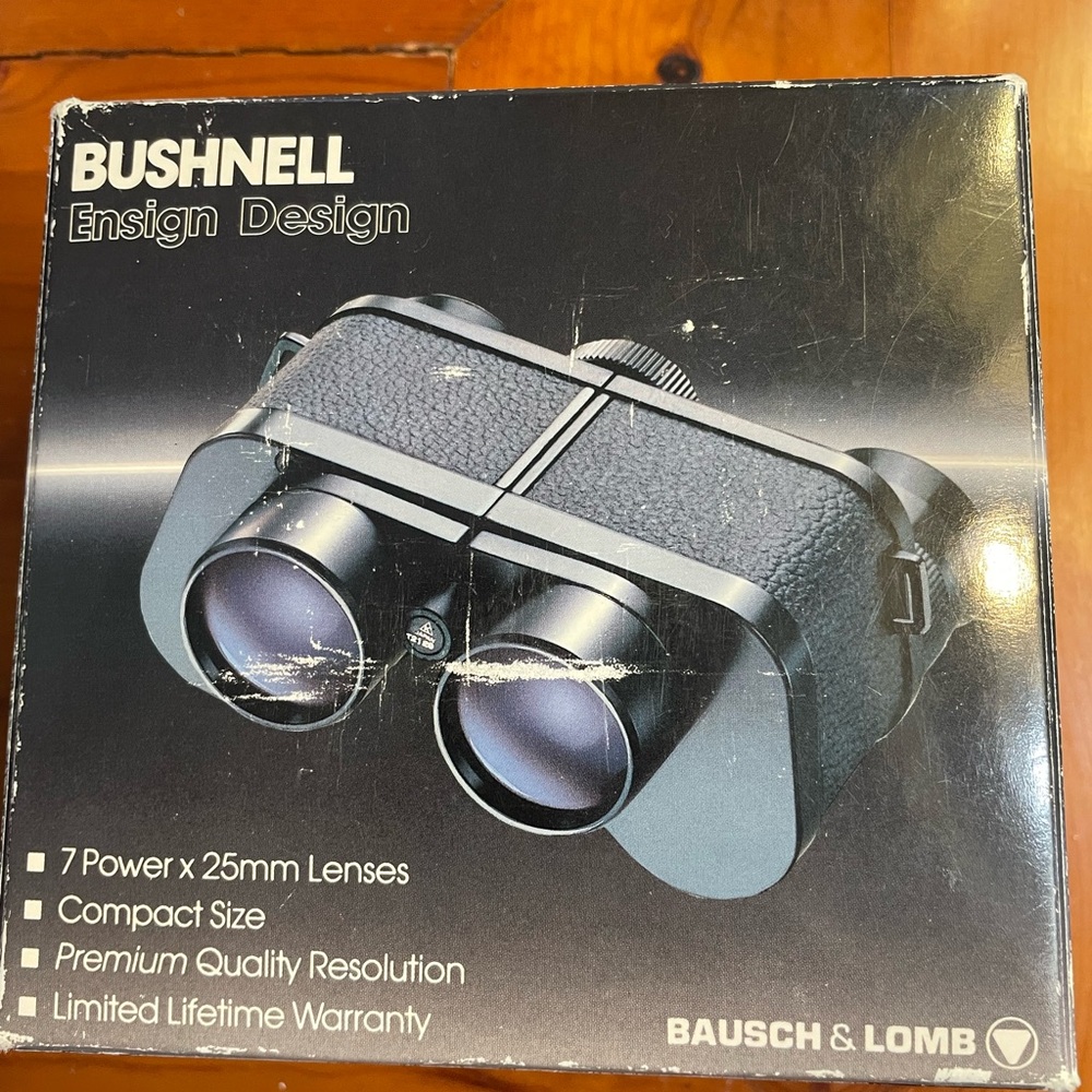 Bushnell Bausch & Lomb 7 power x 25mm Binoculars, Shoulder Strap on case.